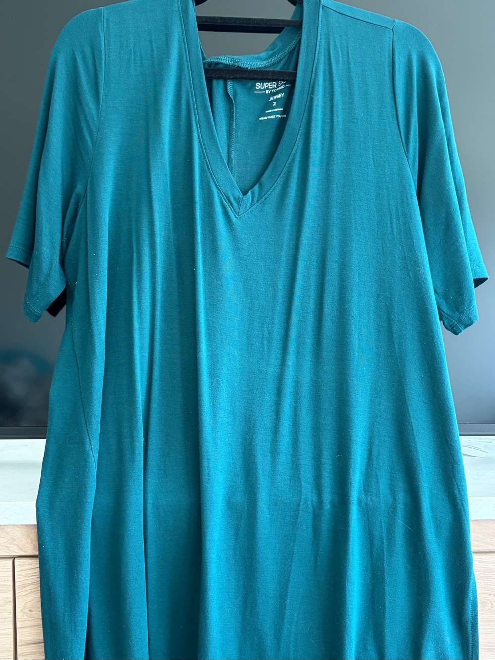 Torrid 2X Teal V-Neck Women's Tunic Top
